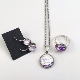 Ensemble # 47 - Collier, boucles d'oreilles et bague