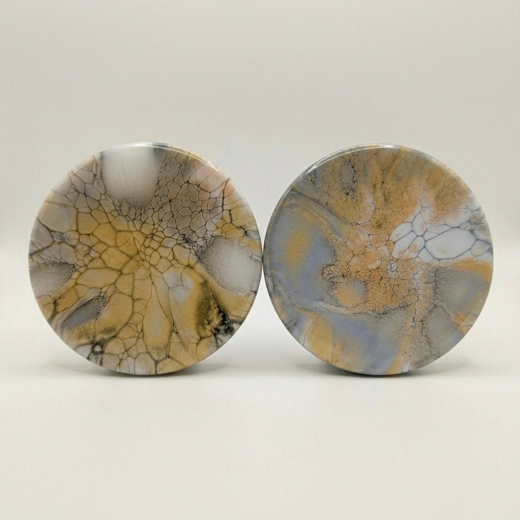 Sous-verres – Duo 4, accessoire décoratif fait main par Isabelle Boisvert