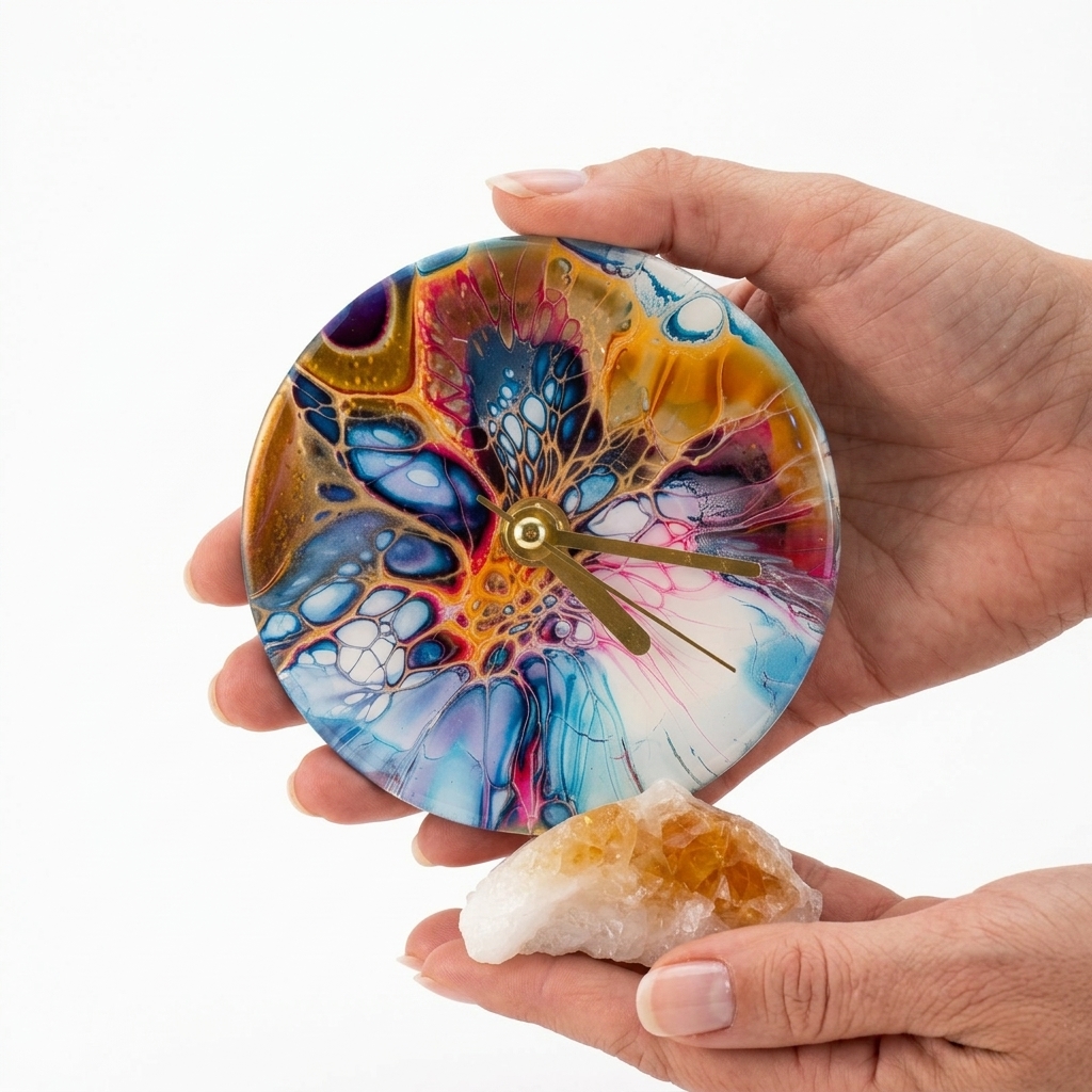 Horloge 11, accessoire décoratif fait main par Isabelle Boisvert — autre vue