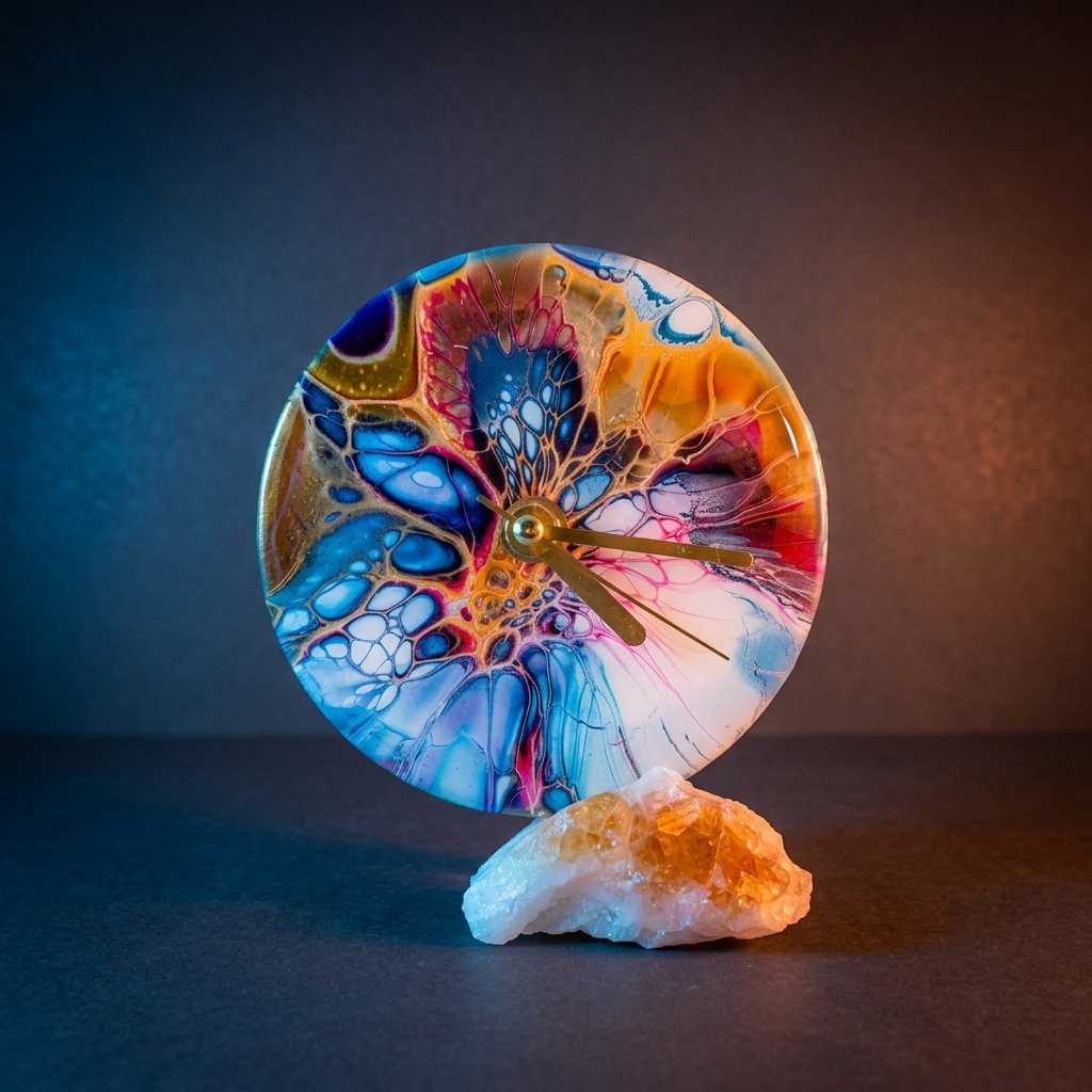 Horloge 11, accessoire décoratif fait main par Isabelle Boisvert — autre vue