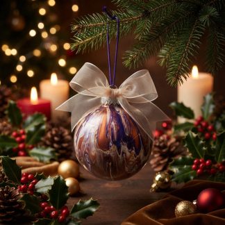 Boule de Noël #102, création faite à la main par Isabelle Boisvert