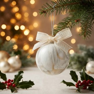 Boule de Noël #105, création faite à la main par Isabelle Boisvert