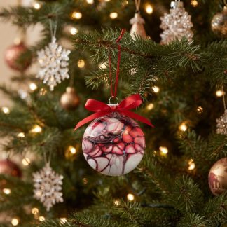Boule de Noël #108, création faite à la main par Isabelle Boisvert