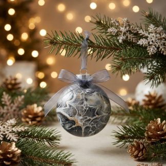 Boule de Noël #128, création faite à la main par Isabelle Boisvert