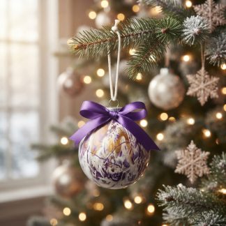 Boule de Noël #135, création faite à la main par Isabelle Boisvert