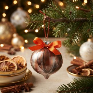 Boule de Noël #144, création faite à la main par Isabelle Boisvert