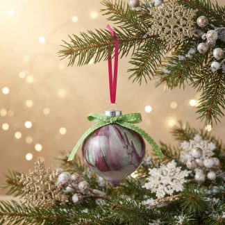 Boule de Noël #156, création faite à la main par Isabelle Boisvert