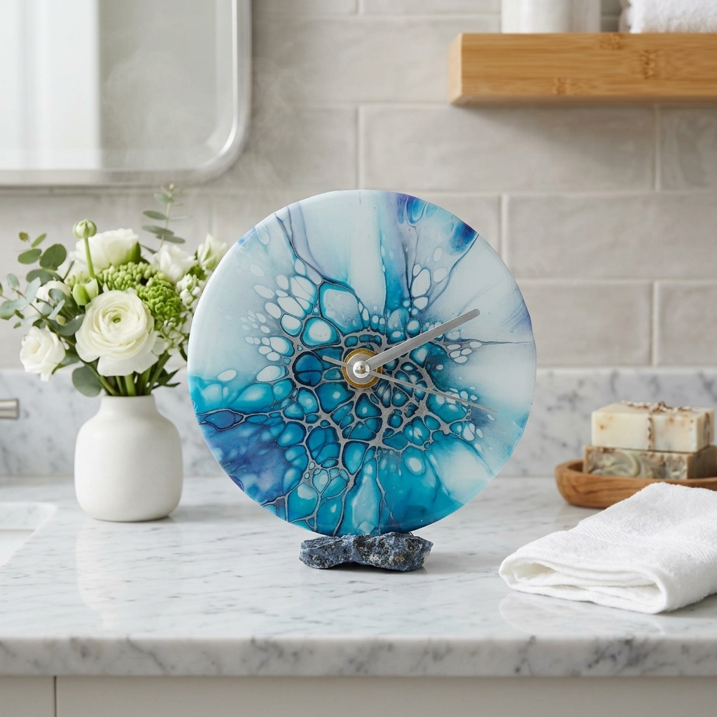 Horloge 12, accessoire décoratif fait main par Isabelle Boisvert — autre vue
